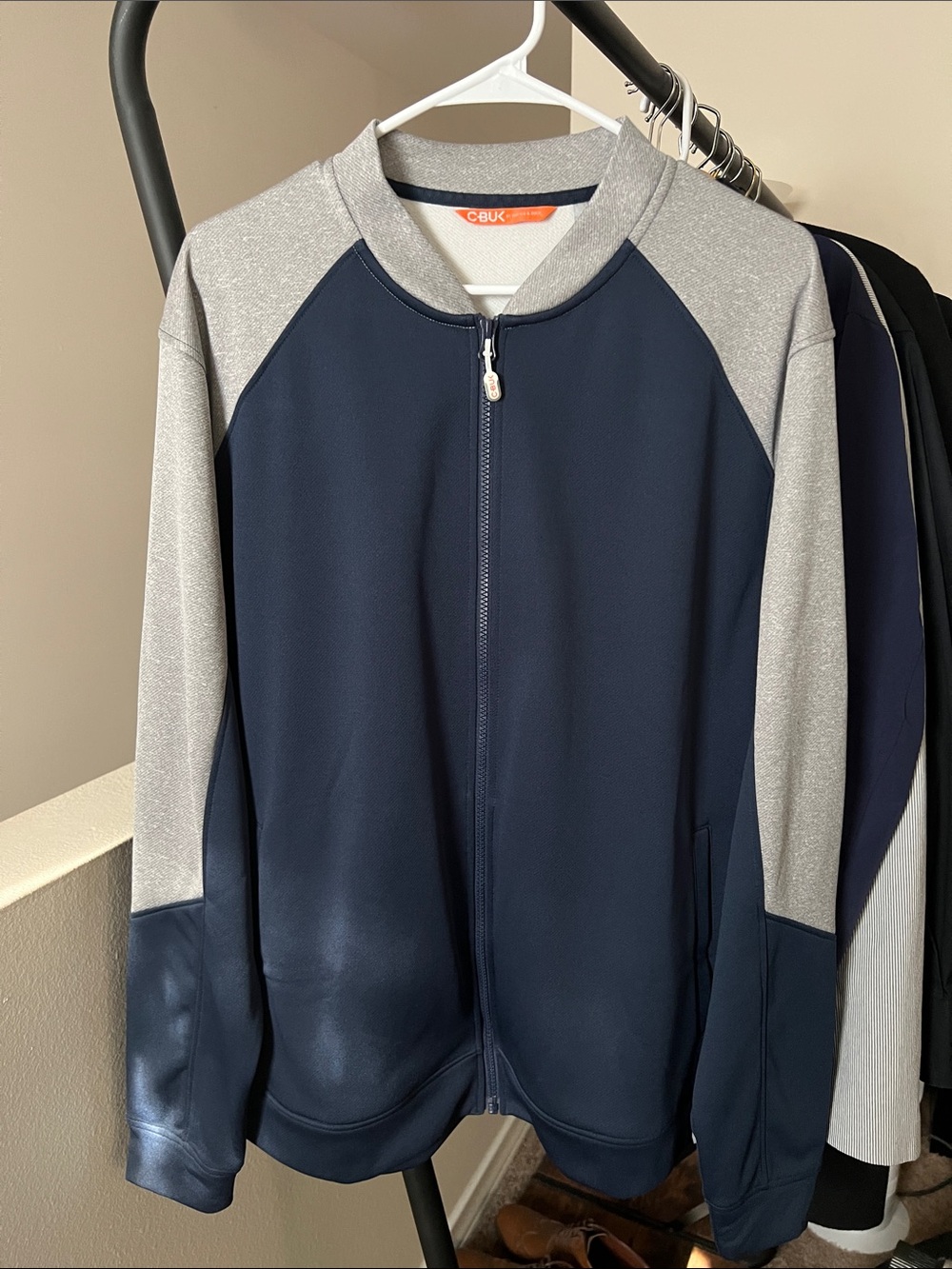 CBUK Navy and Light Gray Full-Zip Athletic Jacket